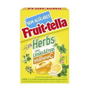 Bala Fruittella Herbs Lemongrass 12 Unidades