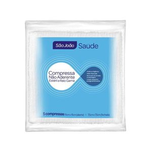 Compressa Estéril Não Aderente São João TNT 7,5x7,5cm 5 unidades