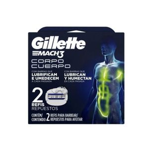 Carga de Aparelho Corpo Gillette Mach3 2 Unidades