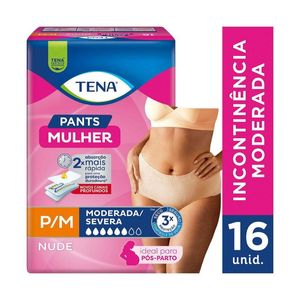 Roupa Íntima Descartável Tena Pants Mulher Nude P/M 16 Unidades