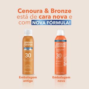 Protetor Solar Aerossol Cenoura & Bronze FPS 30 Cenoura & Bronze Caixa 2 Unidades 200ml