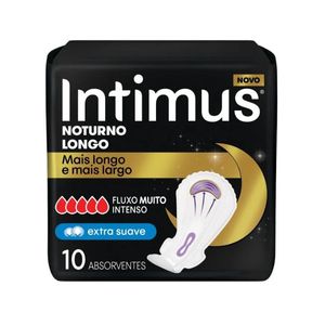Absorvente Intimus Noturno Longo Extra Suave Com Abas 10 Unidades