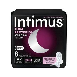 Absorvente Intimus Toda Protegida Noturno Seca com Abas 8 Unidades