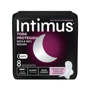 Absorvente Intimus Toda Protegida Noturno Suave com Abas 8 Unidades