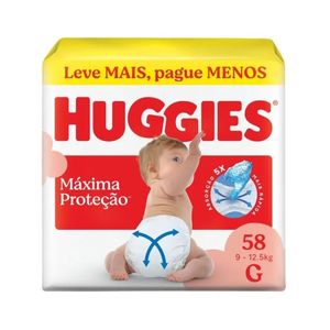 Fralda Huggies Máxima Proteção Hiper G 58 Unidades
