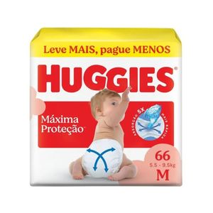 Fralda Huggies Máxima Proteção Hiper M 66 Unidades