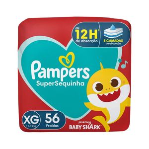 Fralda Pampers Supersequinha Tamanho XG 56 Unidades