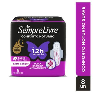 Absorvente Externo Sempre Livre Conforto Noturno Suave, 8un