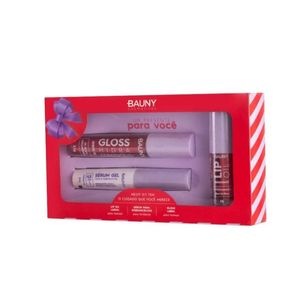 Kit Bauny Gloss Lip Oil + Gloss Labial + Máscara Sérum Sobrancelha