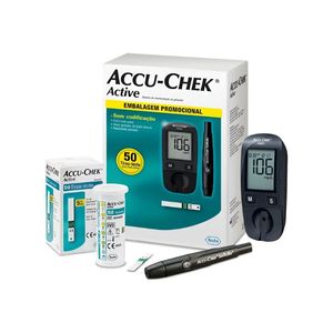Kit Monitor de Glicemia Accu-Chek Active com 50 Tiras Roche