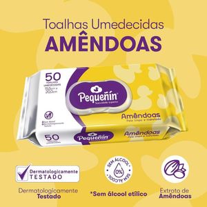 Lenços Umedecidos Pequeñín Amêndoas 50 Unidades