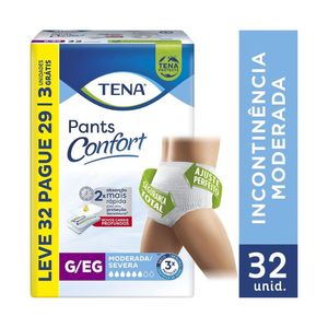 Roupa Íntima Tena Pants Confort G/EG Leve 32 Pague 29 unidades