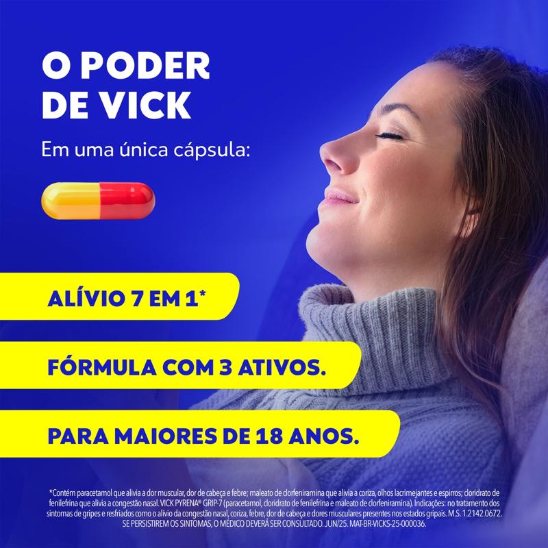 Encontraproduto.com.br - VICK PYRENA GRIP-7 COM 20 COMPRIMIDOS