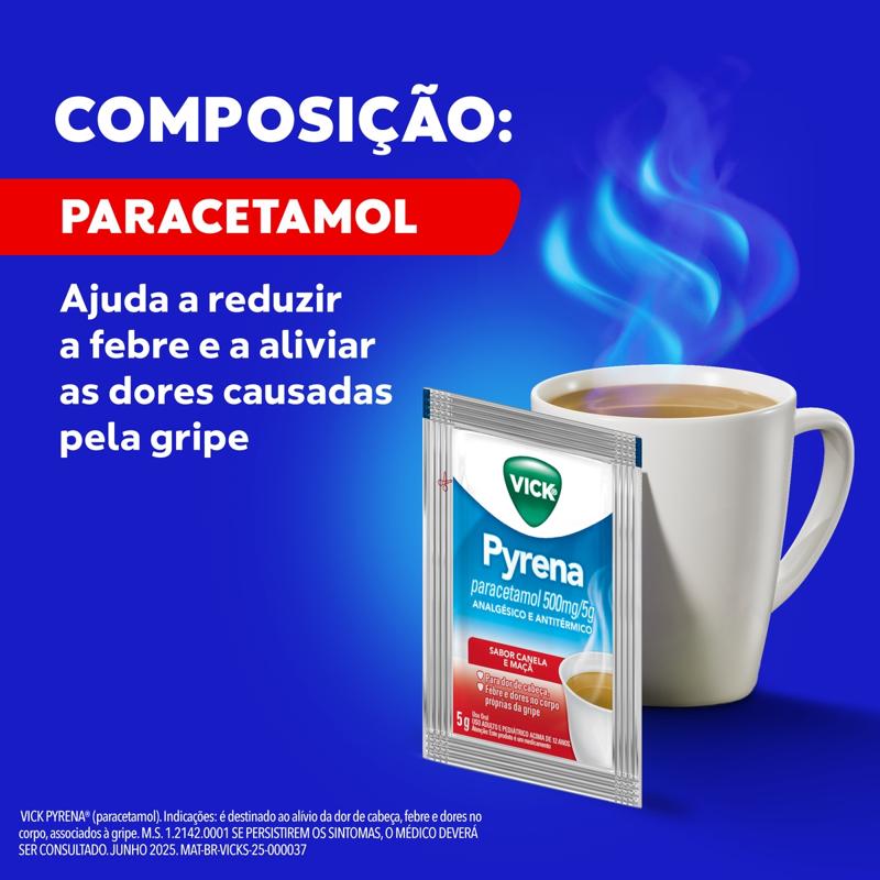 Encontraproduto.com.br - Vick Pyrena Maçã e Canela Chá Envelope 5g