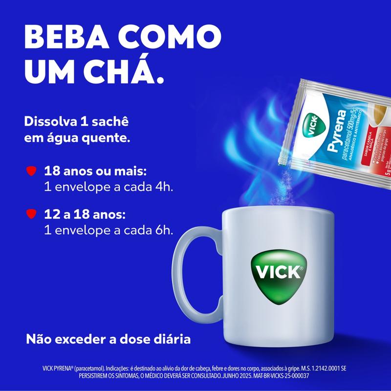 Encontraproduto.com.br - Vick Pyrena Maçã e Canela Chá Envelope 5g