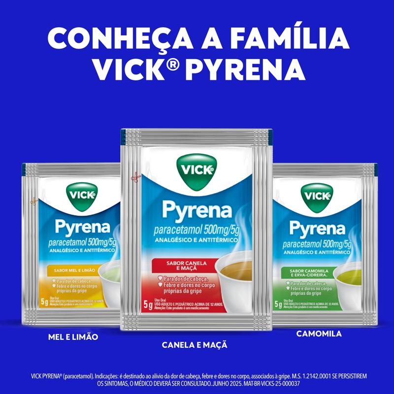 Encontraproduto.com.br - Vick Pyrena Maçã e Canela Chá Envelope 5g