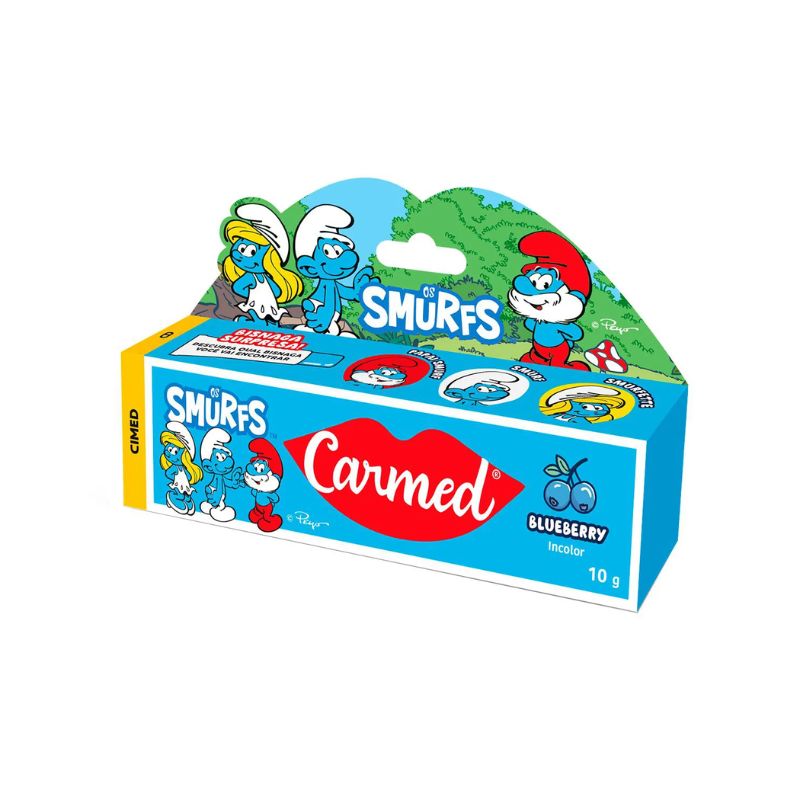 Hidratante Labial Carmed Smurfs Blueberry 10g