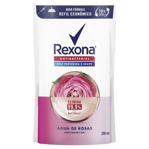 Refil Sabonete Líquido Rexona Antibacterial Água de Rosas 200ml