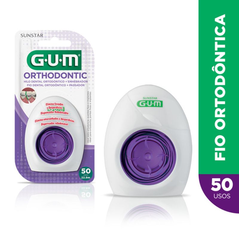 Fio Dental Flossers GUM Ultra Deslizante Sabor Menta 40 Unidades