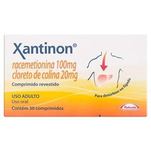 Xantinon 100mg + 20mg 30 Comprimidos Revestidos