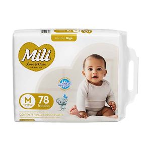 Fralda Mili Love e Care Giga M 78 unidades