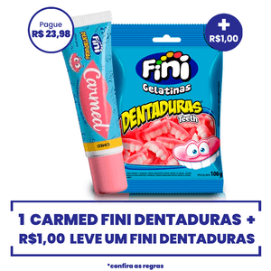 Kit Protetor Labial Carmed Dentaduras Fini + Fini Gomas Dentaduras