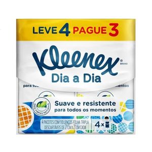 Lenços Kleenex Bolso 10 Unidades Leve 4 Pague 3