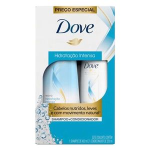 Kit Dove Shampoo 400ml + Condicionador 200ml Hidratação + Vitaminas A e E