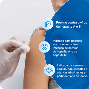 Vacina Hepatite A/B AD/PED Twinrix Injetável 1 Seringa 0,5 GSK + Aplicação