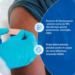 Combo Vacina Pneumocócia 15(Vaxneuvance) + Vacina Da Gripe(Tetravalente) + Aplicação