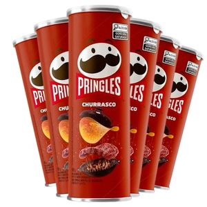 Kit Pringles: 6Un de Sagadinho Pringles Churrasco 109g