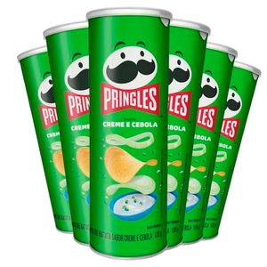 Kit Pringles: 6Un de Sagadinho Pringles Cream Cebola 109g