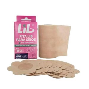 Fita Lib para Seios 1 Rolo 9cm x 5m + 5 Pares Lib Pétalas