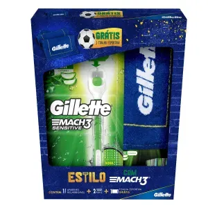 Kit Gillette Estilo Aparelho Mach3+2 Cargas+Toalha Esportiva GTS