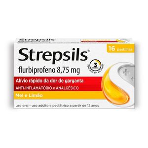 Pastilhas para garganta Strepsils Sabor Mel e Limão - Caixa 16 Pastilhas