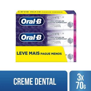 Creme Dental Oral-B 3D White 3 Unidades de 70g