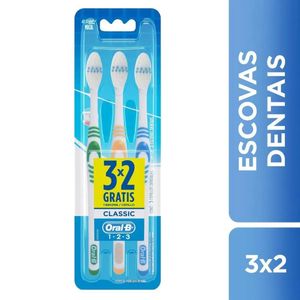 Escova Dental Oral B 3 unidades Clean Macia Classic