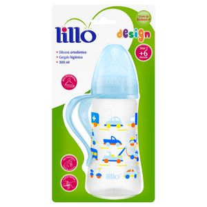 Mamadeira Lillo 300ml Decorada Clássica Azul