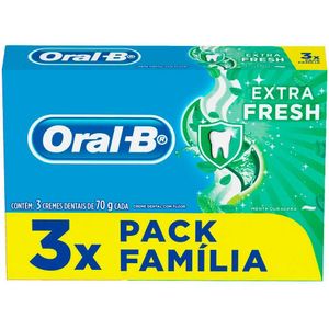 Creme Dental Oral-B Extra Fresh 3 Unidades de 70g