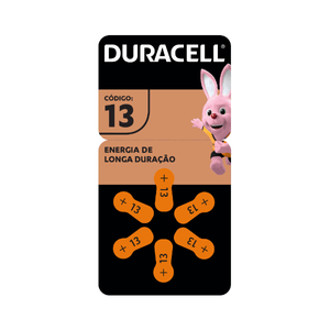 Pilha para Aparelhos Auditivos 13 Duracell 6 Unidades