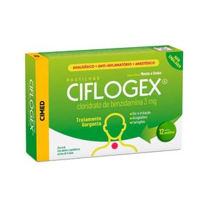 Ciflogex Pastilhas Cimed Sabor Menta e Limão 12 Unidades