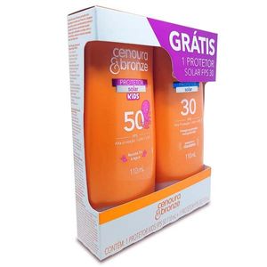 Kit Protetor Solar Cenoura&Bronze Fps50+Protetor Solar Cenoura&Bronze Fps30  Kids 110Ml