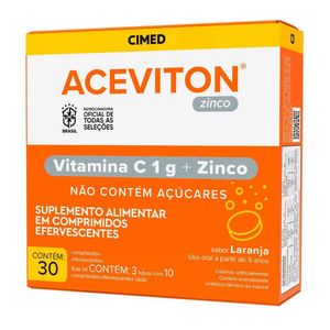 Aceviton Zinco Laranja 30 Comprimidos