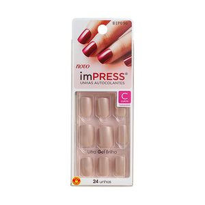 Unhas Postiças Impress New York Girly Girl Autocolantes Curto 24 Unidades