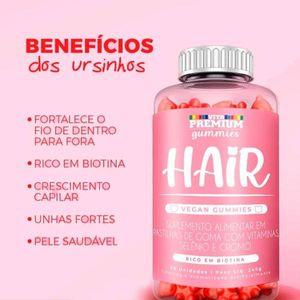 Vita Premium Gummies Hair 60 gomas Morango