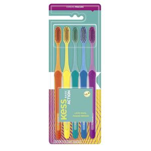 Kit Kess Escova de Dentes Basic Action Macia 5 Unidades