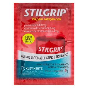 Stilgrip 400mg/g + 4mg/g + 4mg/g Pó para Solução Oral Mel e Limão 5g