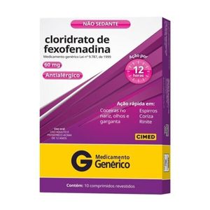 Fexofenadina 60mg 10 Comprimidos Revestidos