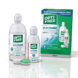 Opti-Free Puremoist 300ml + 120ml + Estojo para Lentes