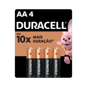 Pilha Duracell AA com 4 unidades